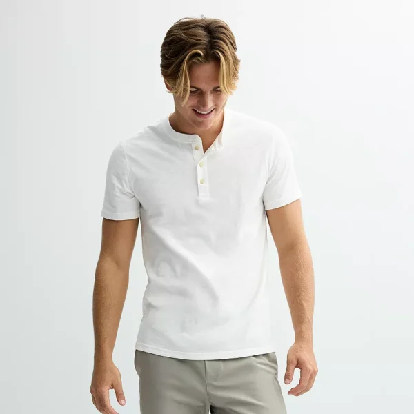 Men's Sonoma Goods For Life Essential Short Sleeve Henley T-Shirt