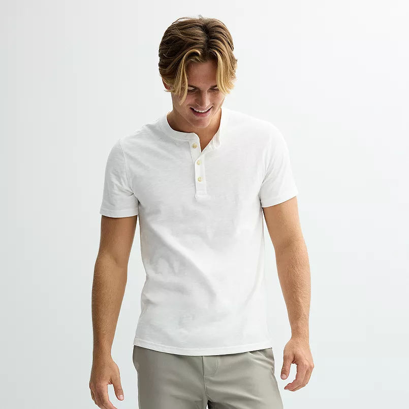 Men’s Sonoma Goods For Life Essential Short Sleeve Henley T-Shirt